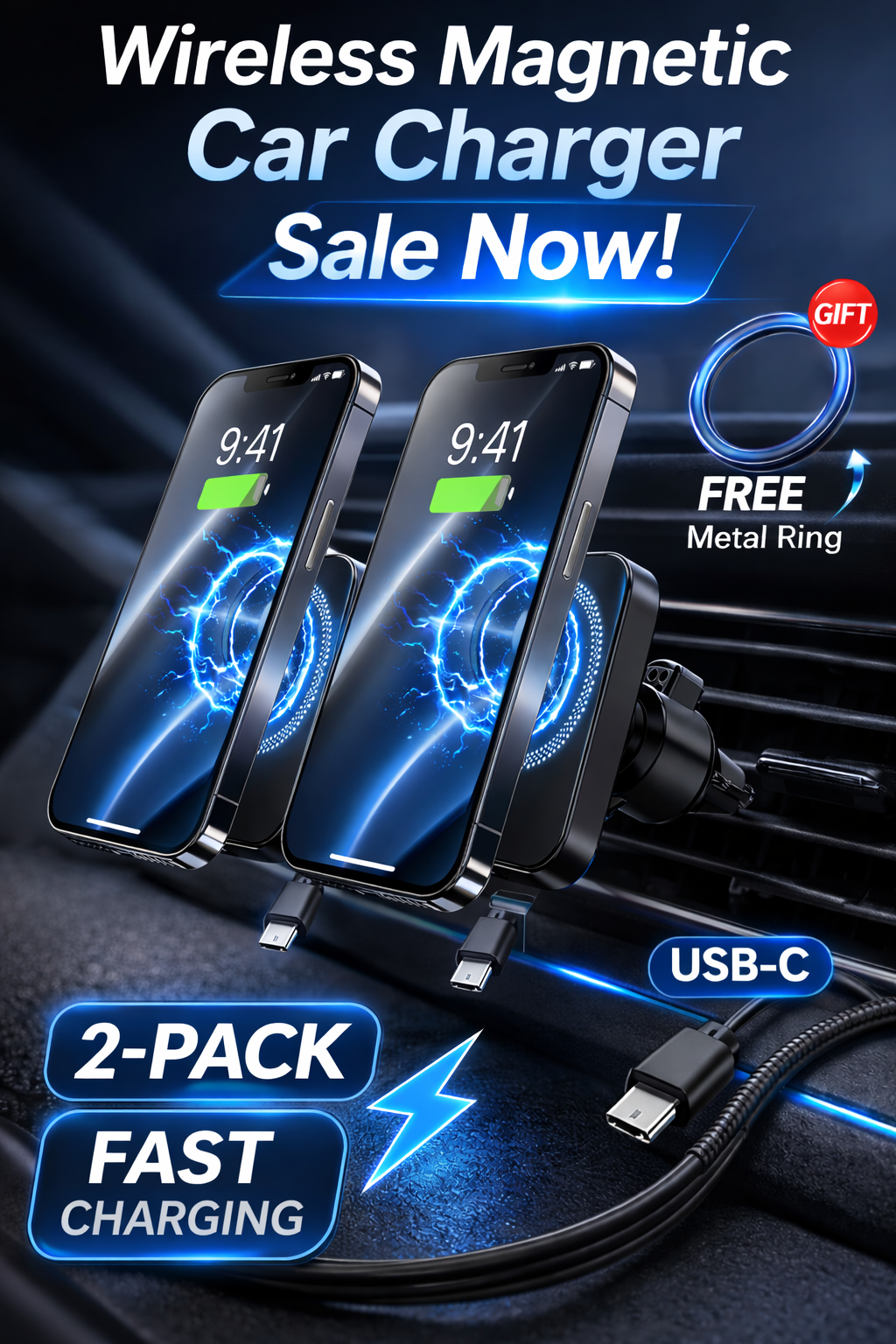 Pack Ahorro 2 Soportes Magnéticos para Coche