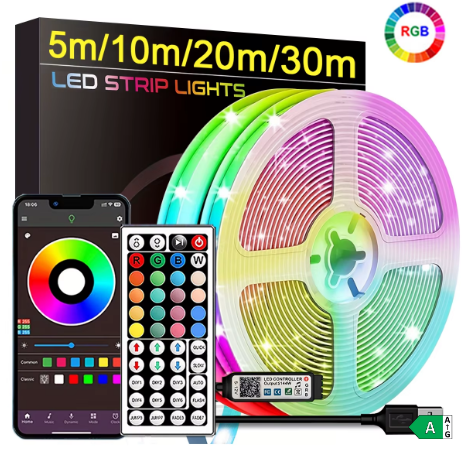 Tira LED RGB 10m con App y Mando - Luces para Habitación